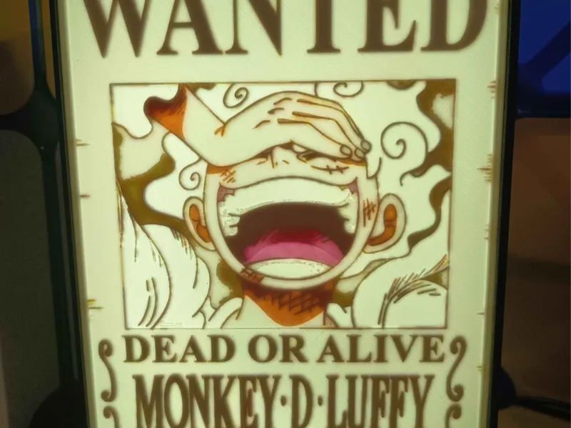 Luffy Lithophane lightbox - CMYK
