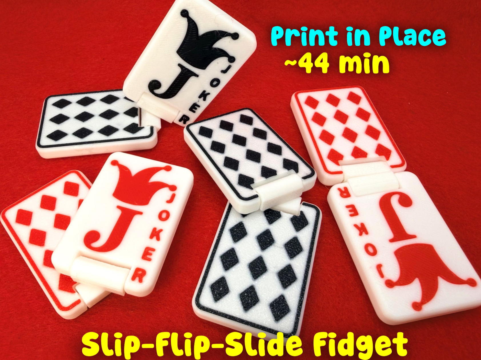 Joker Card Slider + Flip Fidget (Print in Place)