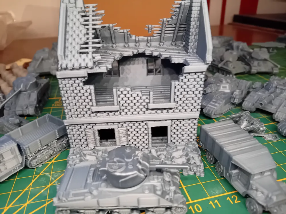 Modular Row House Ruins 1 - Free 3D Print Model - MakerWorld