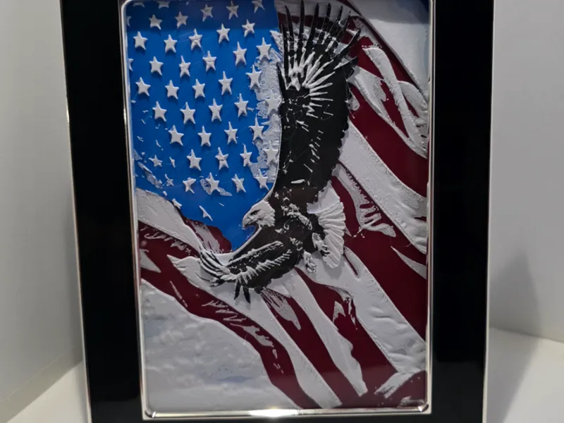 Bald eagle american flag hueforge