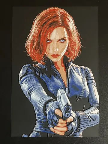 Cuadro decorativo en 3D: Black Widow Marvel Hueforge — vista de referencia 3
