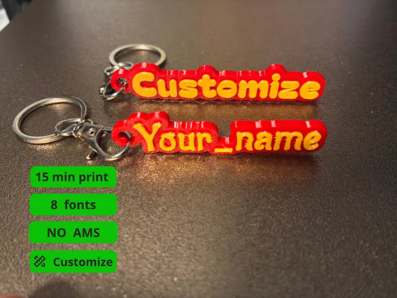 Customizable Keychain Generator – 8 Fonts