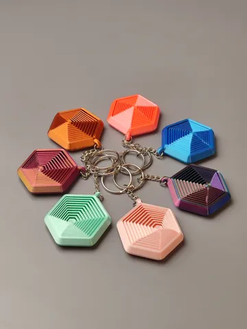 Llavero: Hexagonal Fidget Keychain - 3D Printed Toy — vista de referencia 5