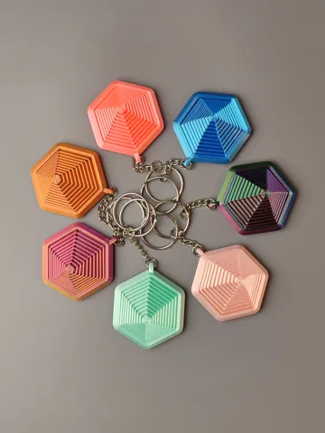 Llavero: Hexagonal Fidget Keychain - 3D Printed Toy — vista de referencia 4