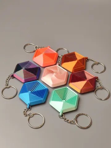 Llavero: Hexagonal Fidget Keychain - 3D Printed Toy — vista de referencia 3