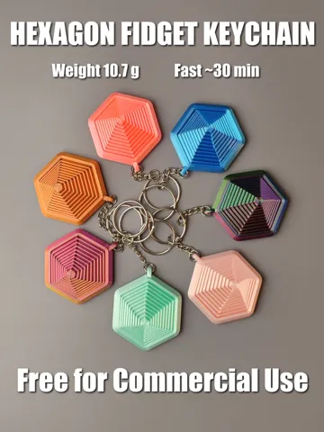 Llavero: Hexagonal Fidget Keychain - 3D Printed Toy — vista de referencia 2