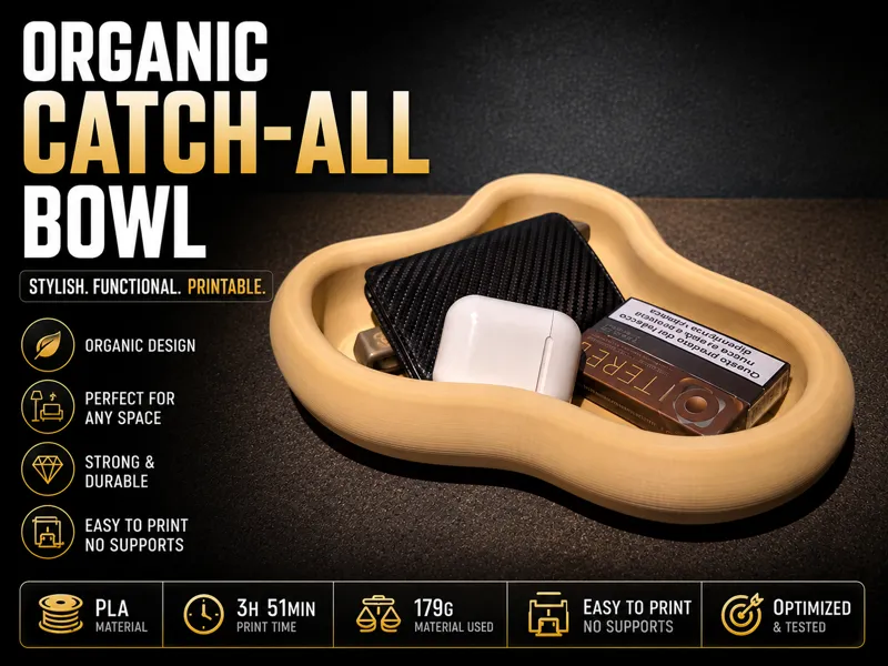 Organic Flow Catch-All Bowl | Premium Valet Tray