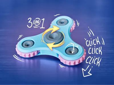 Clicky Spinner - 3 in 1 Fidget
