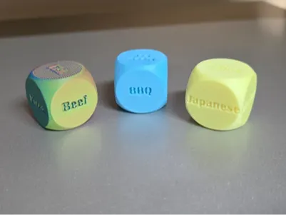 Dés à repas – édition maison