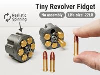 Tiny Fidget Revolver Cylinder and Printable Bullets