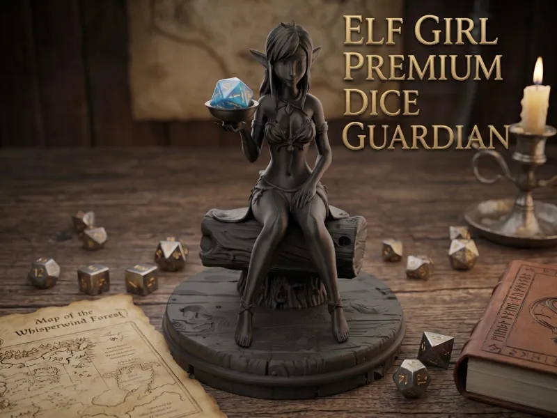 Elf Girl Premium Dice Guardian