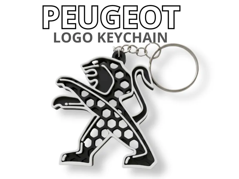 Peugeot Lion Keychain – Honeycomb Style