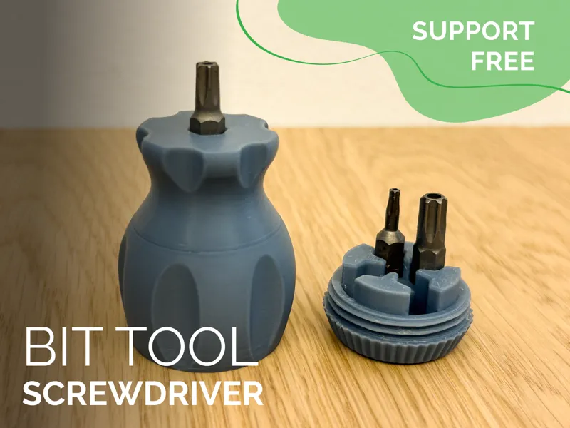 Mini Bit Tool Screwdriver with Screwable Cap
