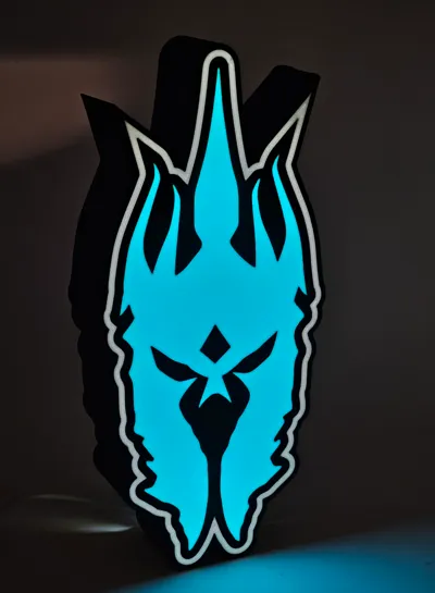 World of Warcraft Lich King Helmet Light Box Sign