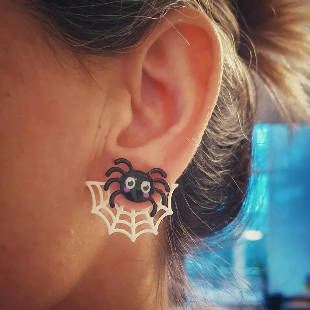Halloween Spider, Web earrings Trick Display card view 2