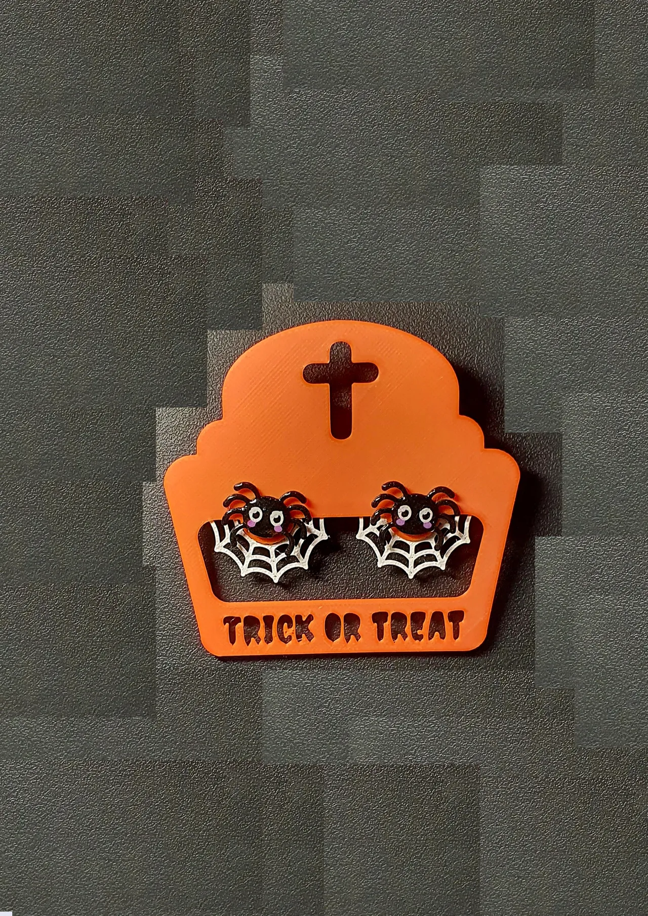 Halloween Spider, Web earrings Trick Display card view 3