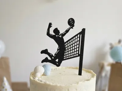 Spiking Volleyball Player Cake Topper