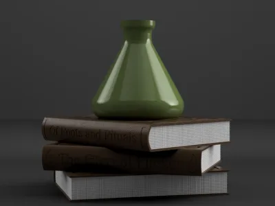 Old books & Magic potion / Tealight lamp (NO AMS)