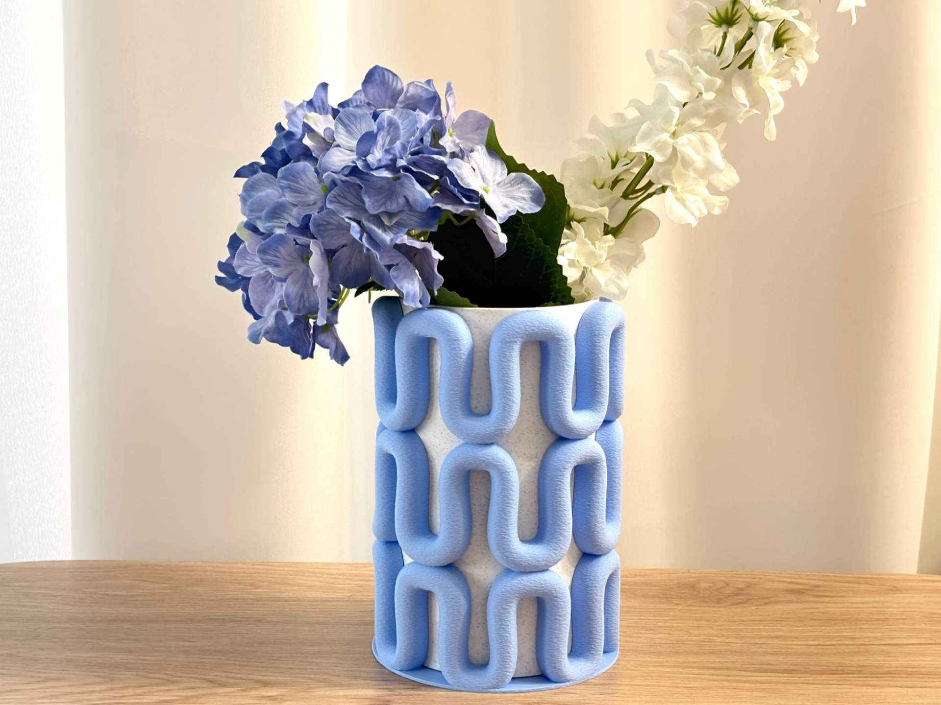 Wavy Ceramic-Style Vase