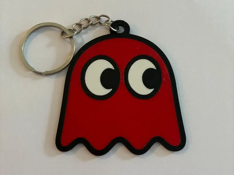 Pac-Man ghost keychain