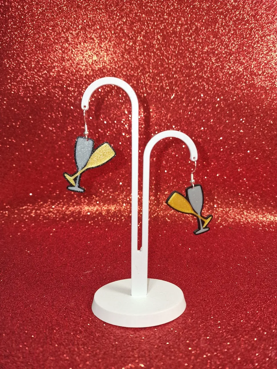 Clinking glasses 2025 earrings view 3