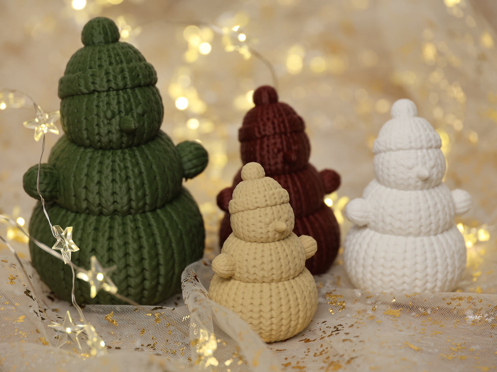 Knitted Christmas Snowman – 3 Sizes - 1