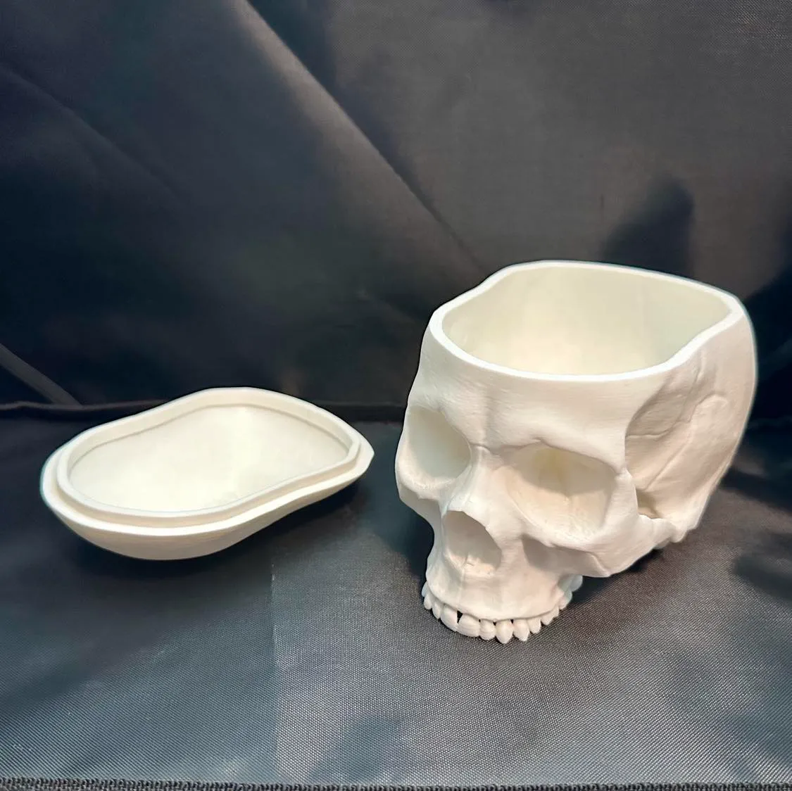Gothic Human Skull Covered Trinket Bowl Container view 3