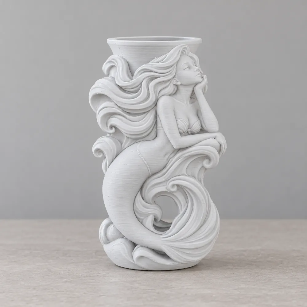 Mermaid Wave Vase - Free 3D Print Model - MakerWorld