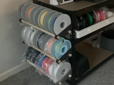 Filament Rack for Metal Shelving (No Drill)