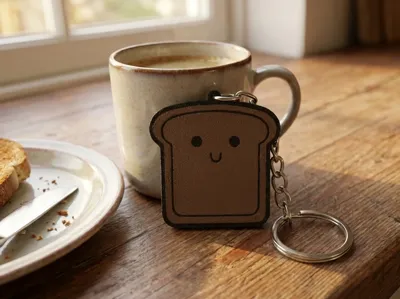 Happy Toast Keychain