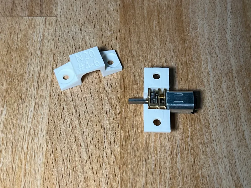N20 Gear Motor Mount for #4-#6 screws