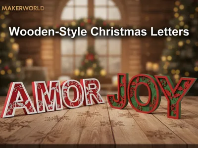 Wooden-Style Christmas Letters