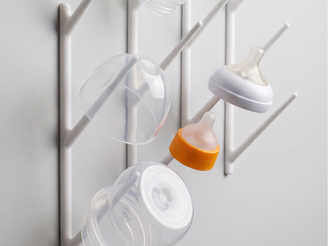 Wall-Mounted Drying Rack for Baby Bottles & Other