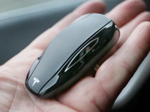 Fake Tesla key (keychain)