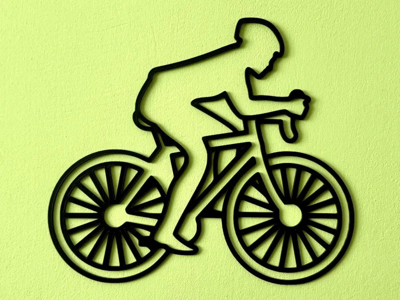Cyclist silhouette wall decoration