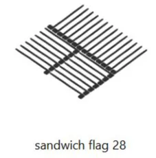 sandwich flag 28 to a plate