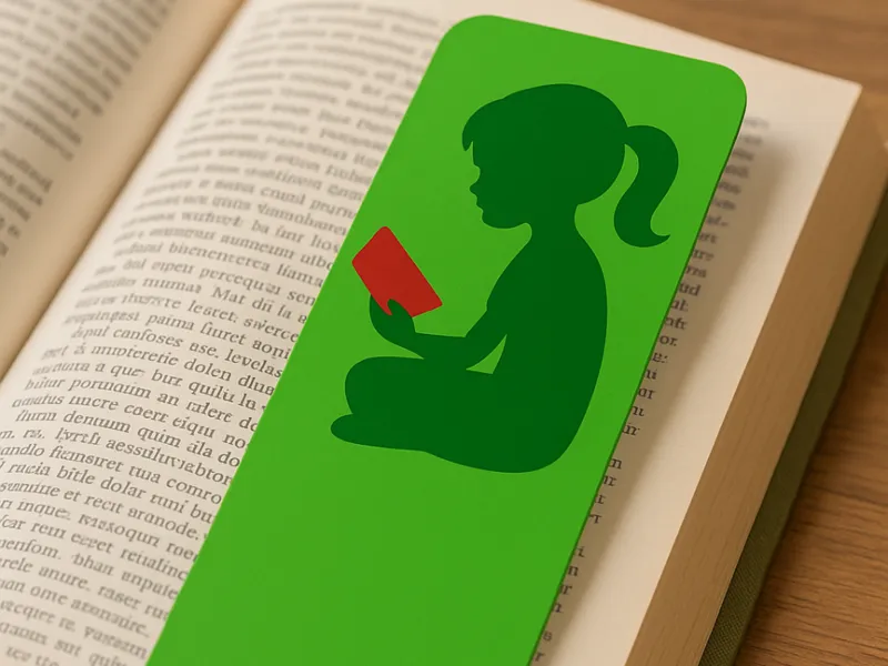 Lesezeichen Mädchen/ Buch