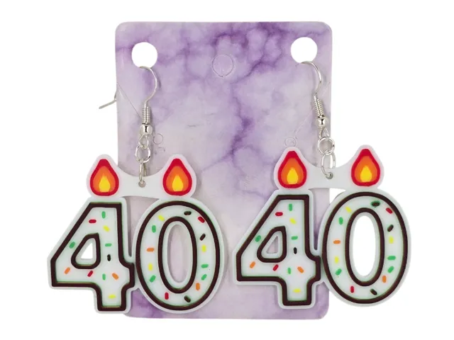 40th Birthday Candle Earrings