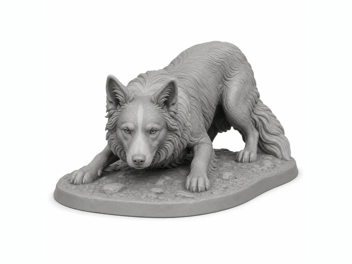 Border Collie Agachado - Modelo gratuito para impressão 3D - MakerWorld