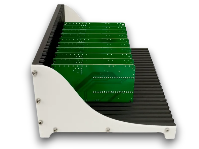 PCB Rack, 25 slots, using brass threaded inserts 