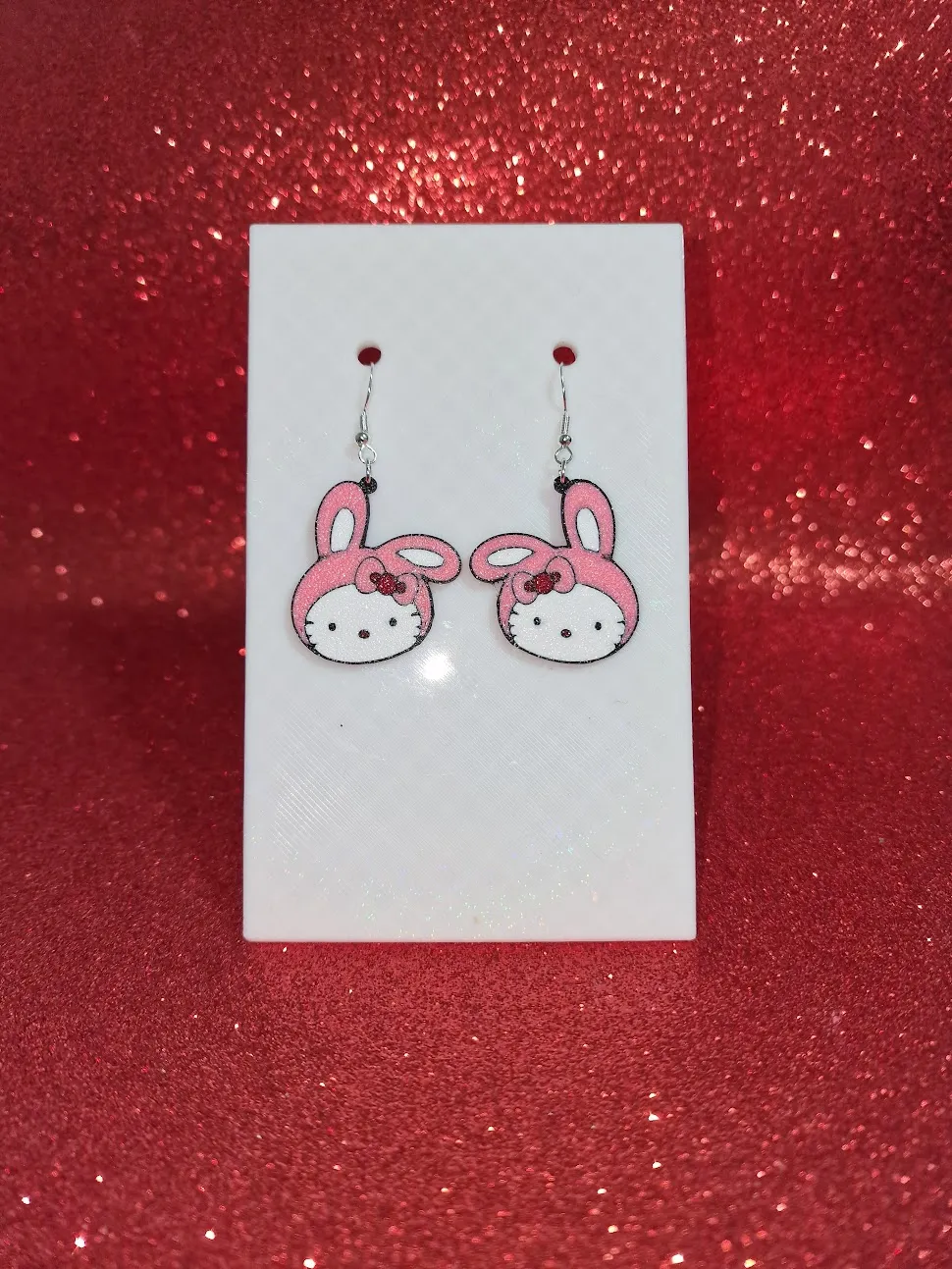 Hello Kitty Easter earrings view 2