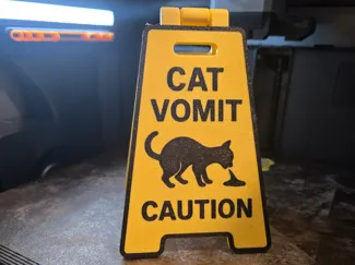 Cat Vomit Warning sign X1C