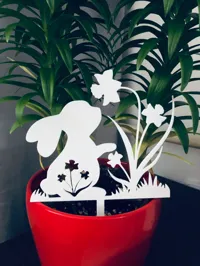 Topper lapin de Pâques avec fleurs — photo 2