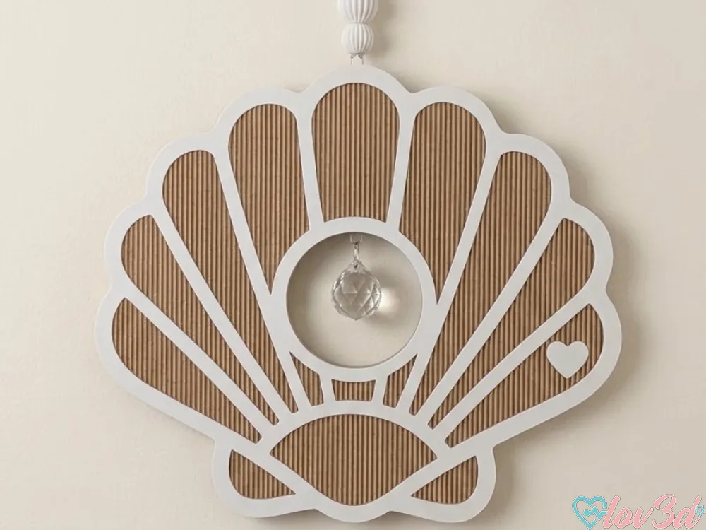 Marco decorativo: Coastal Seashell Crystal Suncatcher. Referencia del modelo original.