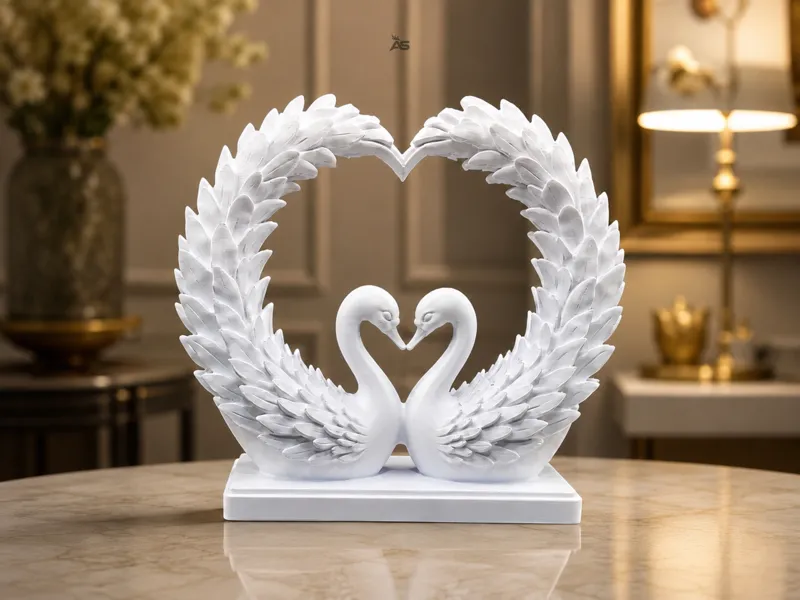 Wings of Love – Swan Heart Sculpture