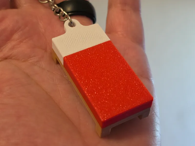 Minecraft Bed Keychain