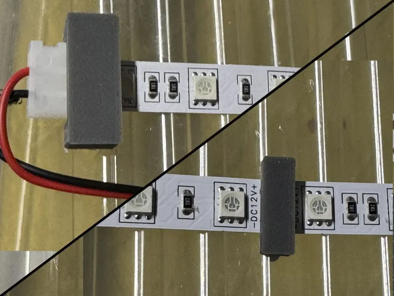 LED connectors and stripe clips
