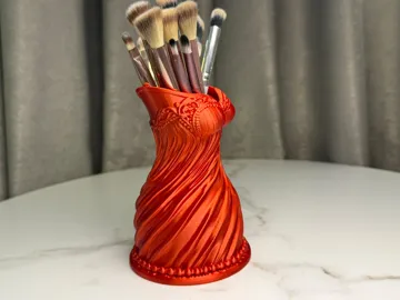 Soporte: Lady in Red – Elegant Makeup Brush Holder — vista de referencia 5