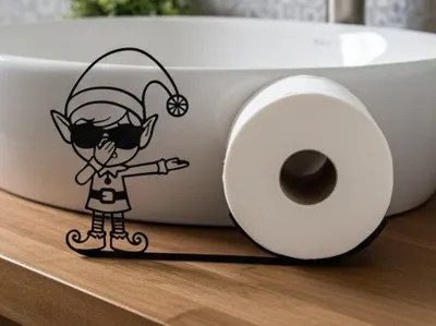Christmas Elf Toilet Paper Holder 2