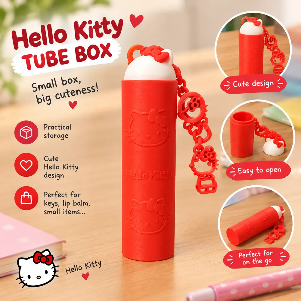 Hello Kitty tube keychain - Free 3D Print Model - MakerWorld